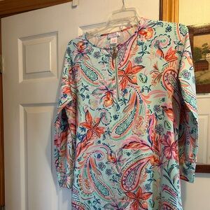 Stella ParkerFloral Paisley Long Sleeve Dress size L UPF 50